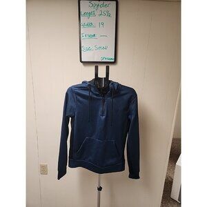 Spyder Active 1/4 Zip Athletic Pullover Hoodie Mens Sz Small Blue Outdoor wear